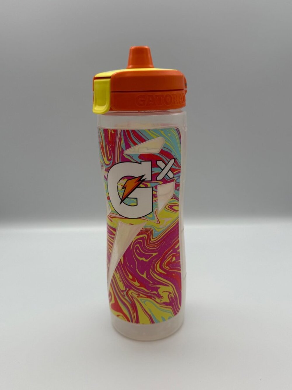 Gatorade GX Water Bottle Blue Pink White Marble 30 oz NonSlip Squeeze Flip Top
